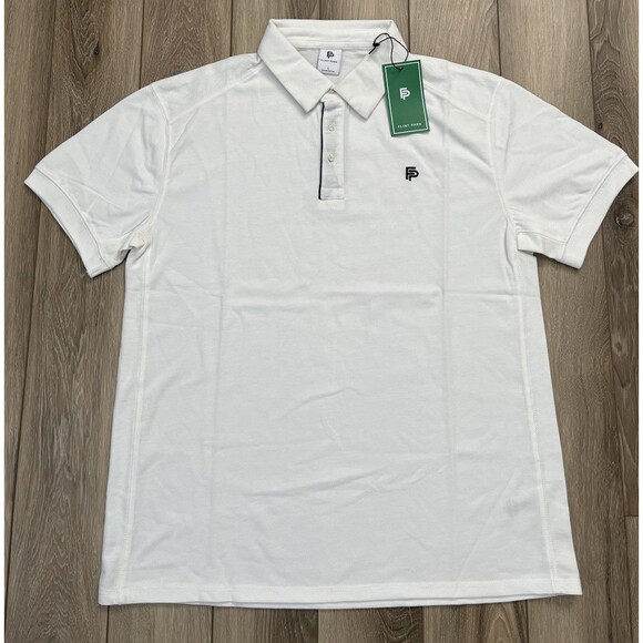 Flint Park White Short Sleeve Match Polo Mens Large NWT Golf/Tennis/Pickleball - Picture 2 of 10